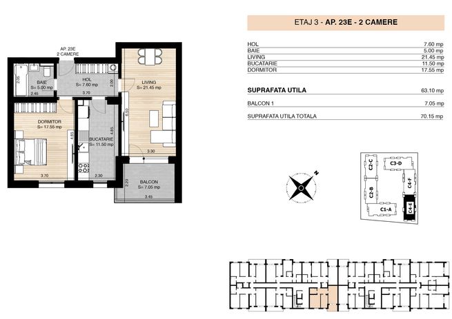 ROND OMV PIPERA - MILUNA RESIDENCE - APARTAMENT 2 CAMERE-1