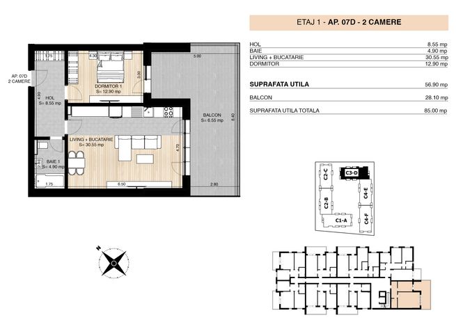 OMV PIPERA - MILUNA RESIDENCE - Apartament 2 camere cu terasa-2